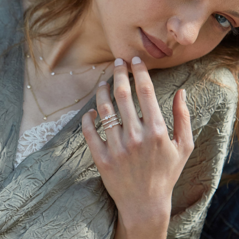 Anillo Indus con Diamantes creados