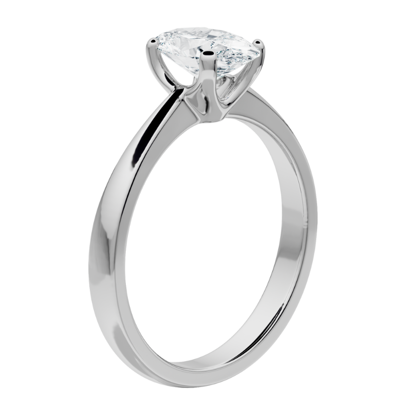 Bague de fiançailles solitaire Iris avec diamant synthétique et or 18 carats