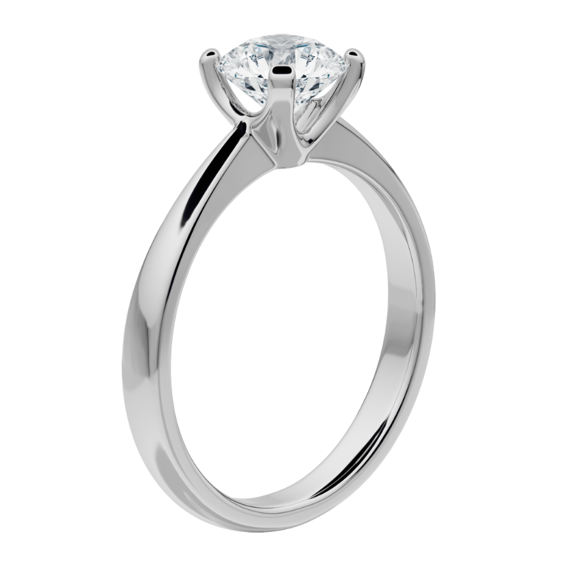 Bague de fiançailles solitaire Iris avec diamant synthétique et or 18 carats