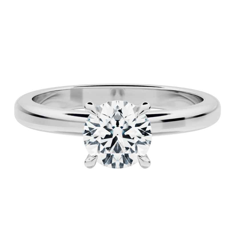 Anillo de compromiso Isabel con halo escondido y Diamantes creados