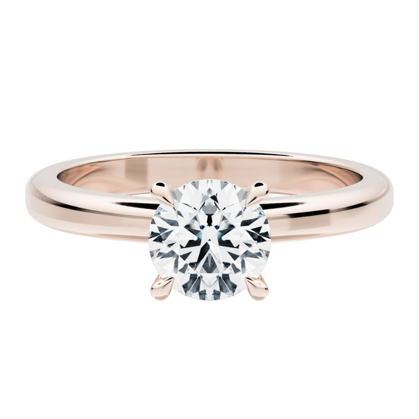 Anillo de compromiso Isabel con halo escondido y Diamantes creados