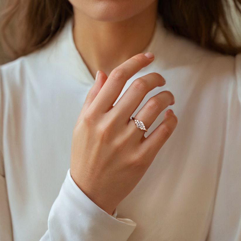 Diana Engagement Ring with Radiant Lab Center Diamond