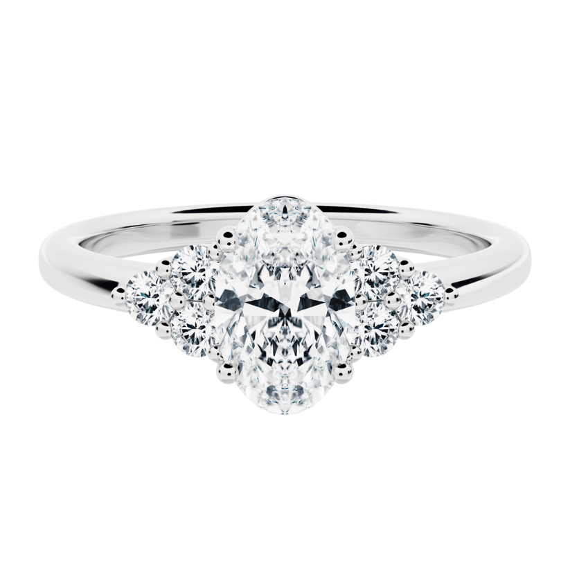 Bague de fiançailles Diana avec diamant central Oval de laboratoire