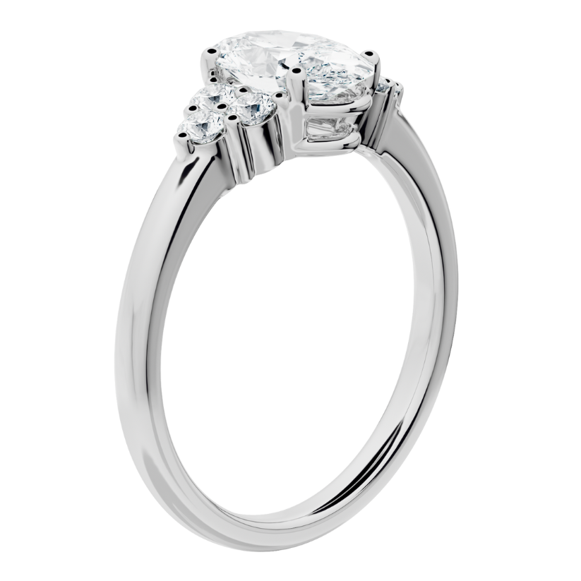 Bague de fiançailles Diana avec diamant central Oval de laboratoire