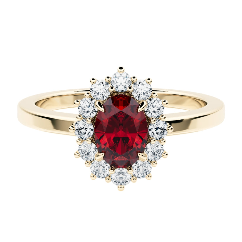 Anillo de compromiso Kate Rubí con Diamantes creados