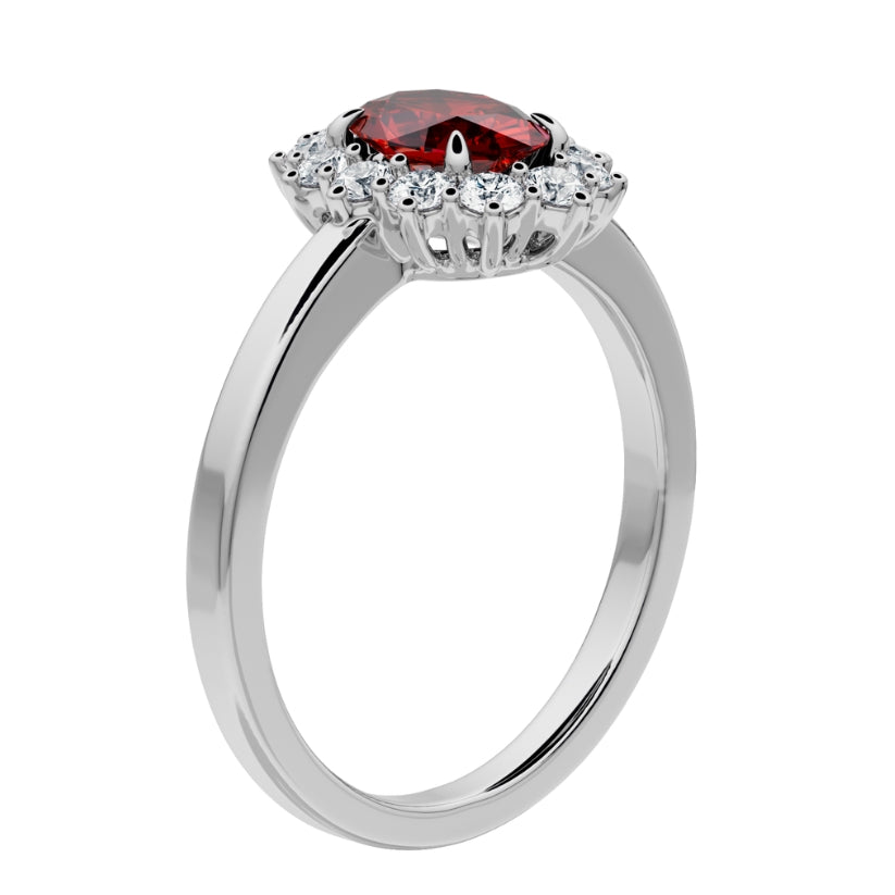 Anillo de compromiso Kate Rubí con Diamantes creados