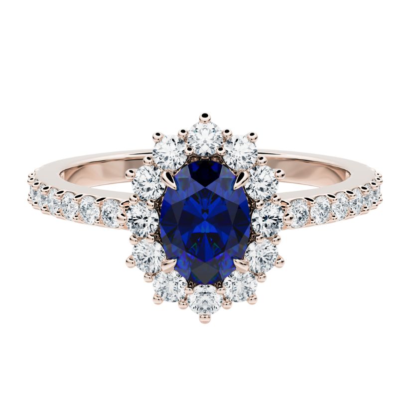 Anillo de compromiso Acompañado Kate Zafiro con Diamantes creados
