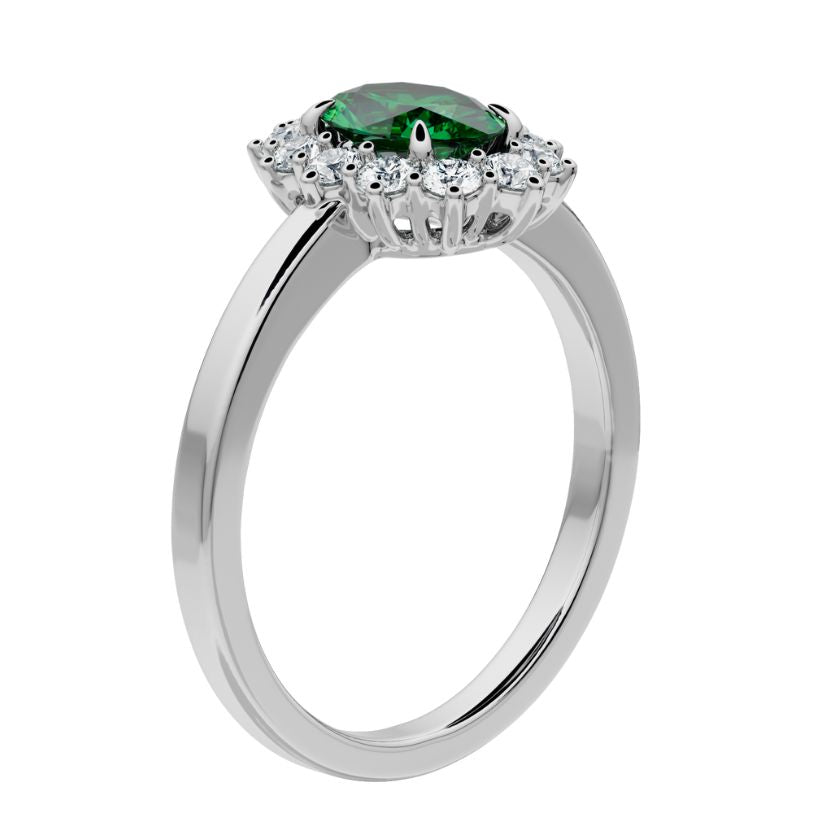 Anillo de compromiso Kate Esmeralda con Diamantes creados