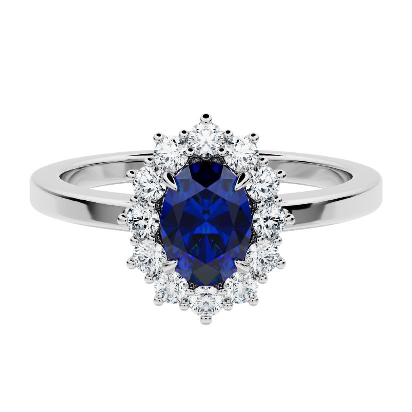 Anillo de compromiso Kate Zafiro con Diamantes creados