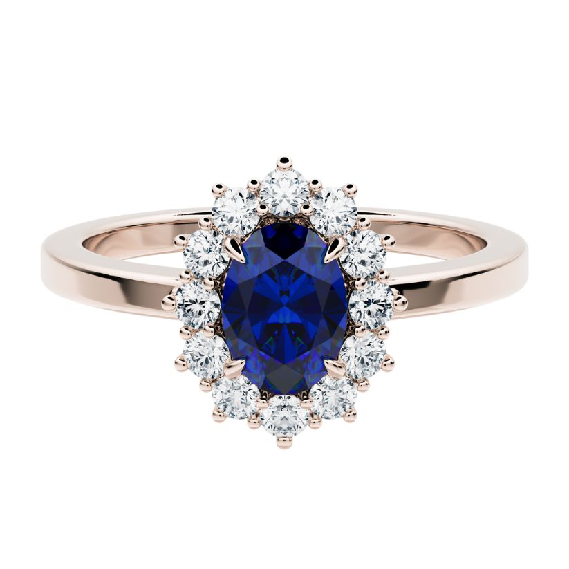 Anillo de compromiso Kate Zafiro con Diamantes creados