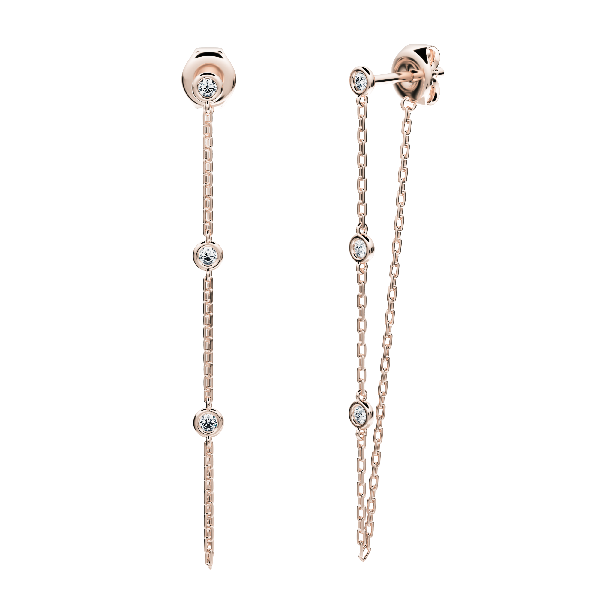 Long Lyra Earrings with created diamonds