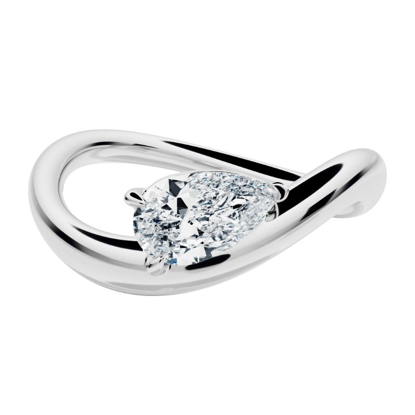 Anillo Moana con Diamante creado Perilla