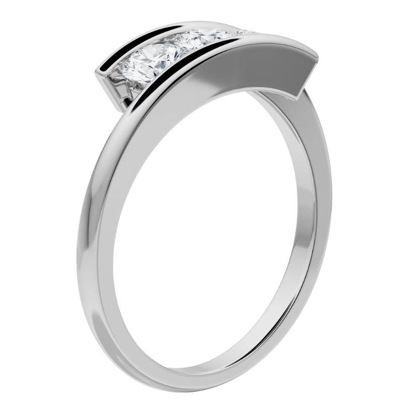Moeraki Wedding Ring with Created Diamonds