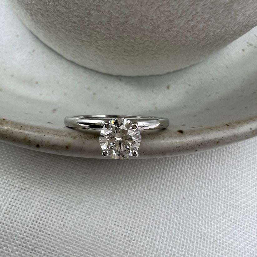 Polar Solitaire Engagement Ring with Created Diamond
