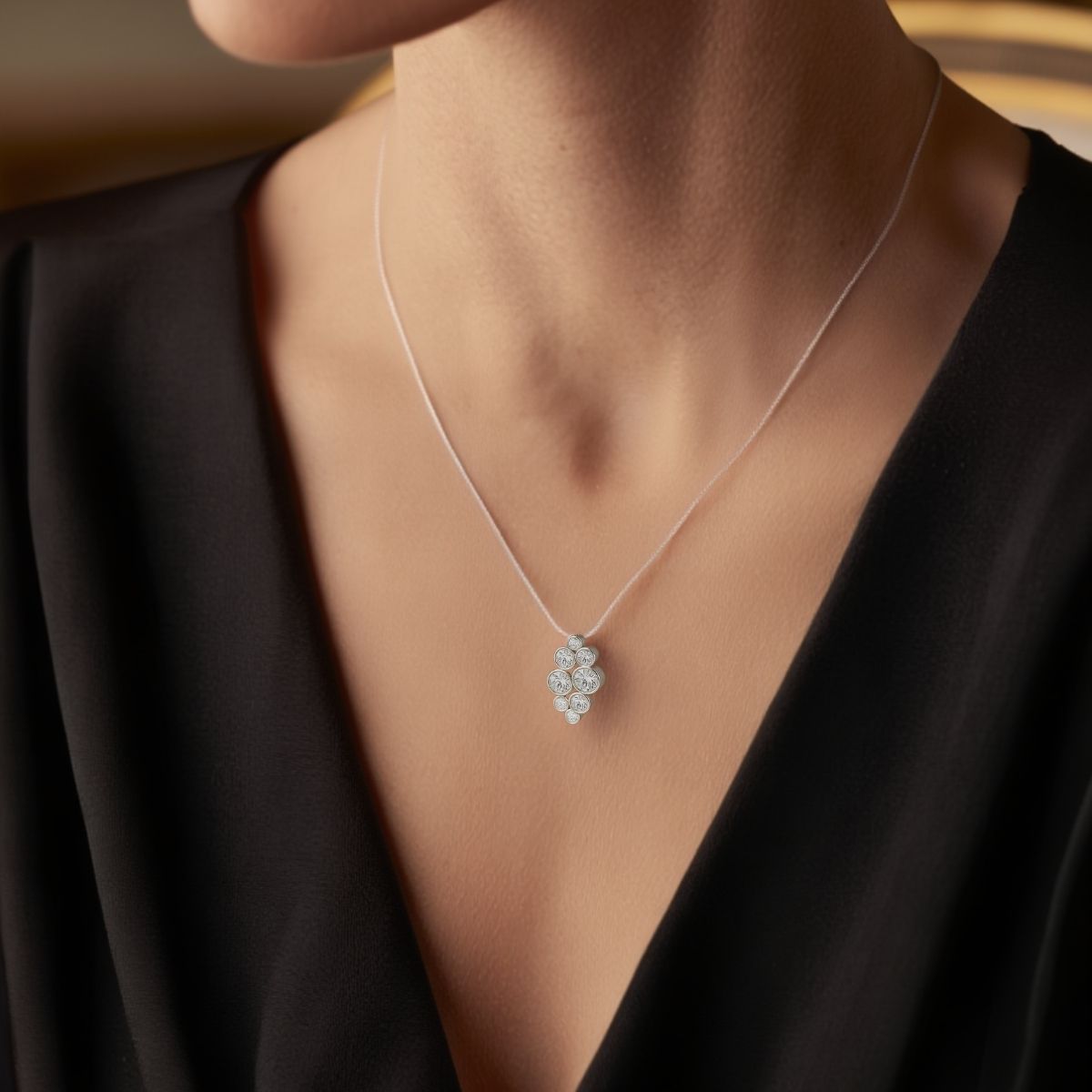 Colgante Muscari de diamantes creados con cadena