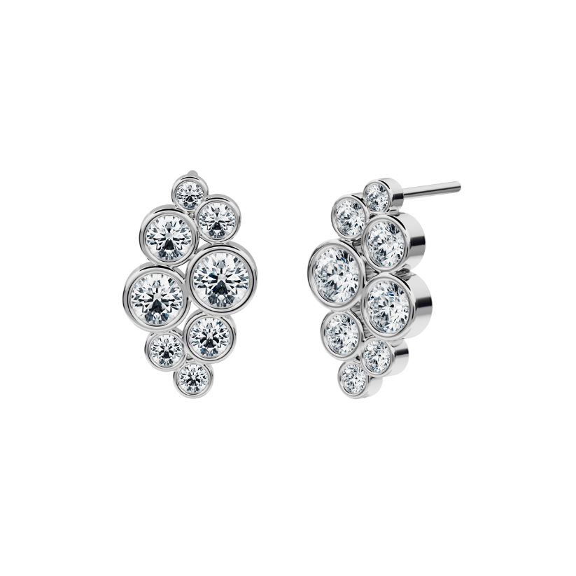 Pendientes Muscari con diamantes creados