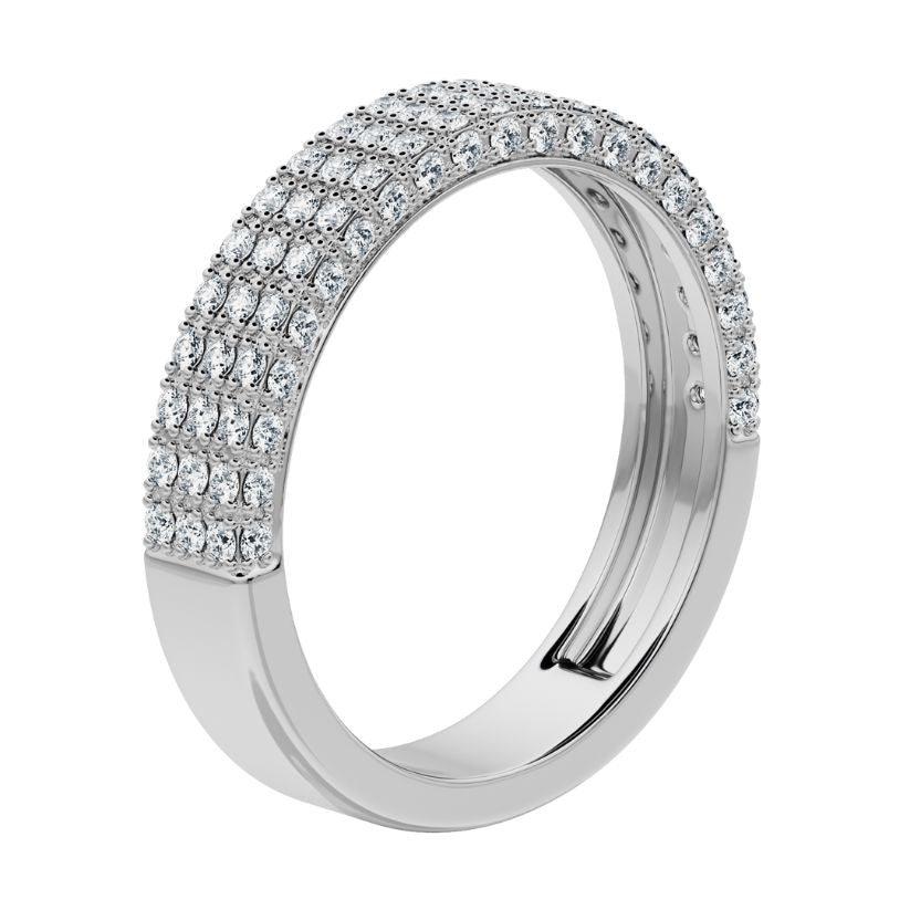 Moeraki Wedding Ring with Created Diamonds