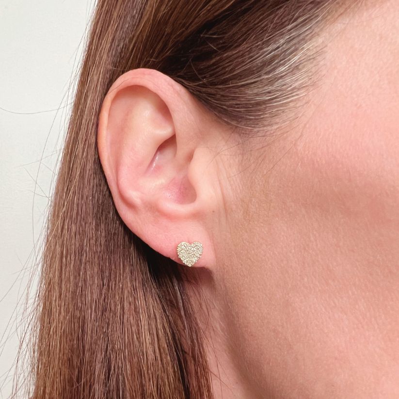 Boucles d'oreilles en diamant créé à pavé plat Scanno
