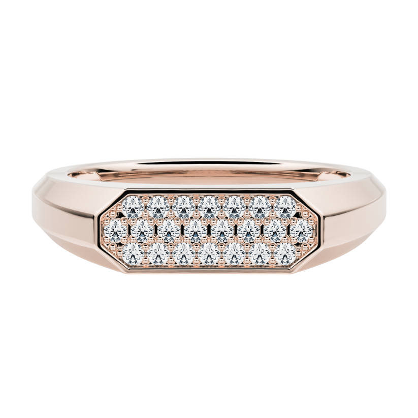 Anillo Sello Petra pavé con diamantes creados