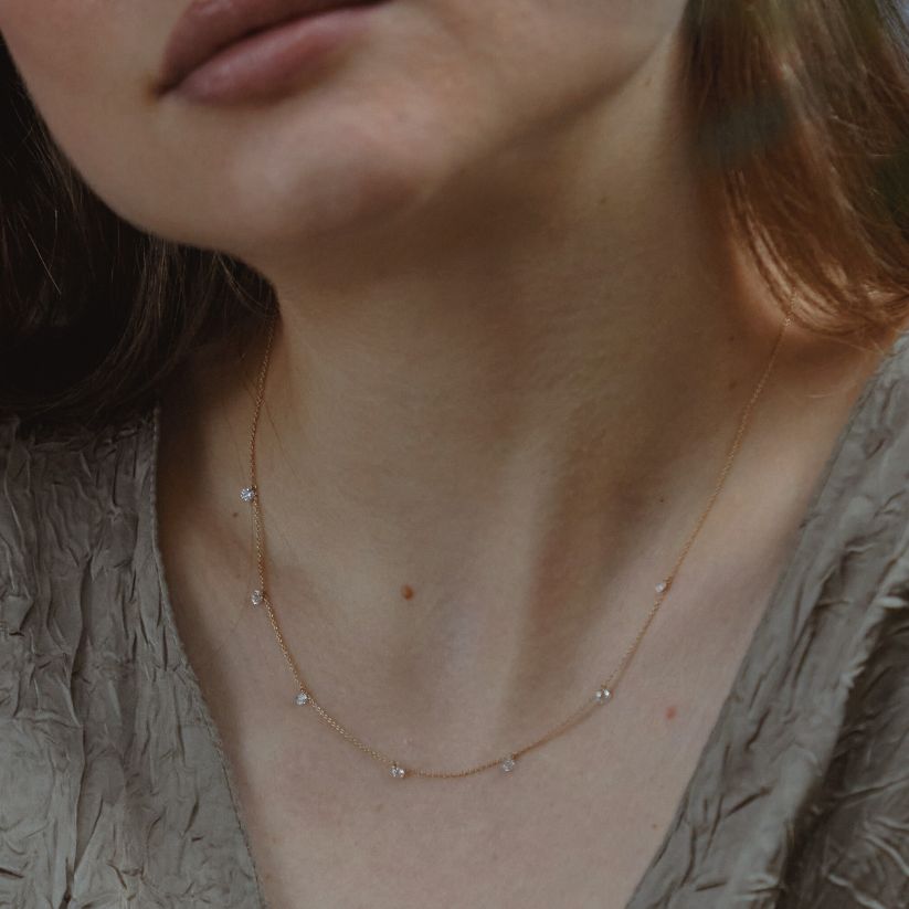 Choker Rock con Diamantes creados perforados