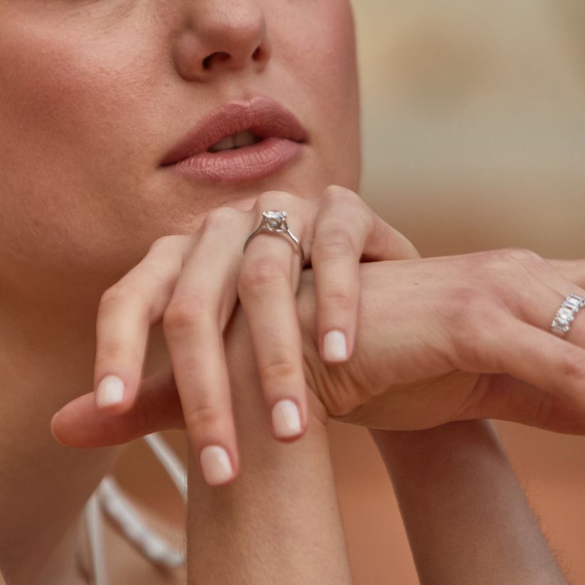 Anillo de compromiso Rose con Diamante creado