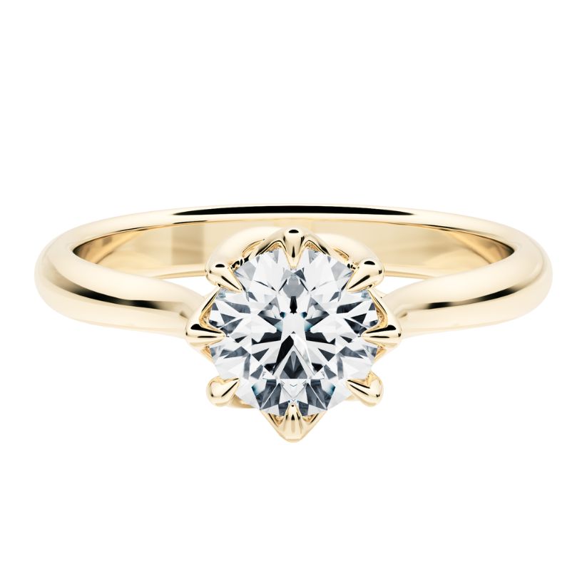 Anillo compromiso solitario de oro con Diamante de laboratorio Mimoke