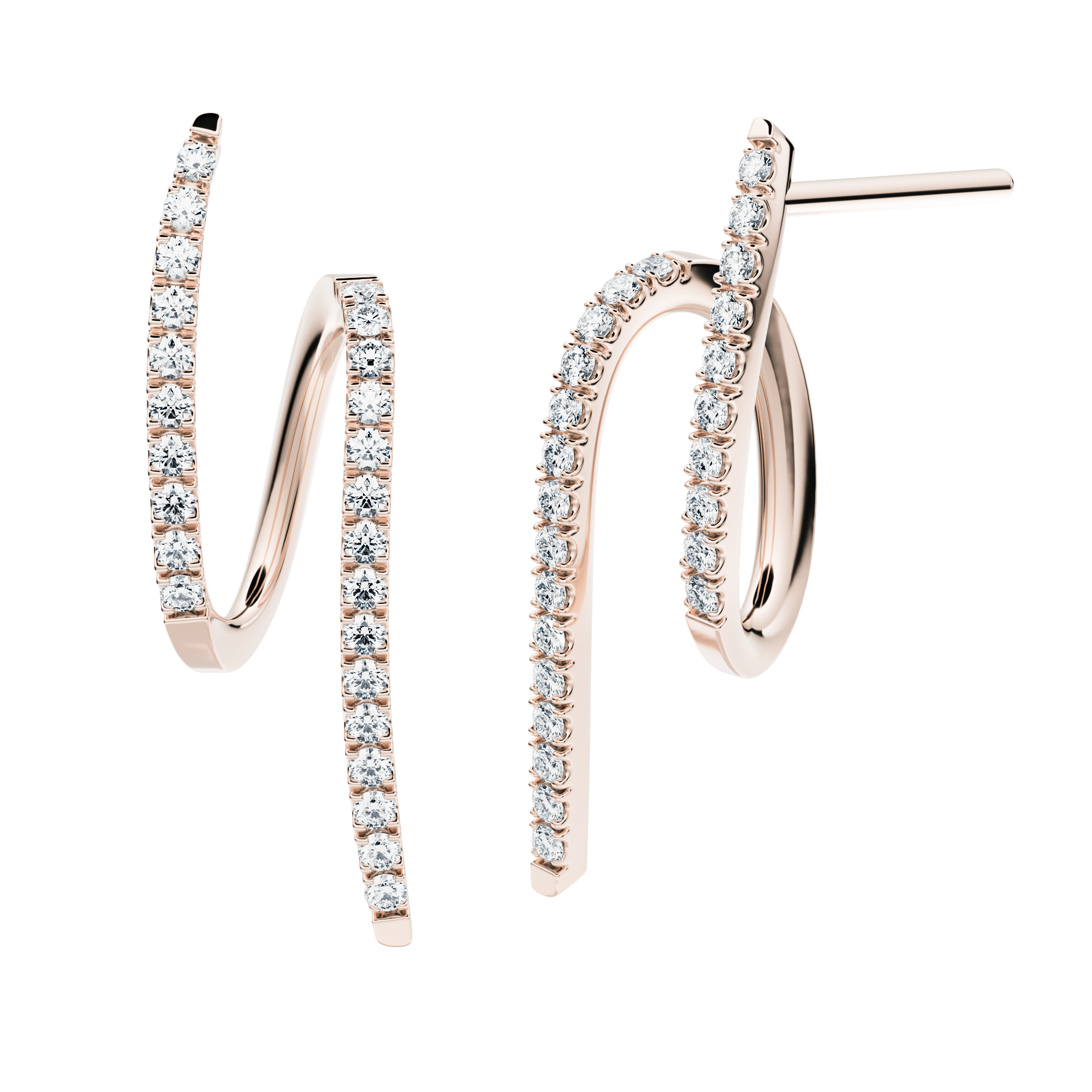 Sirocco earrings with created diamonds