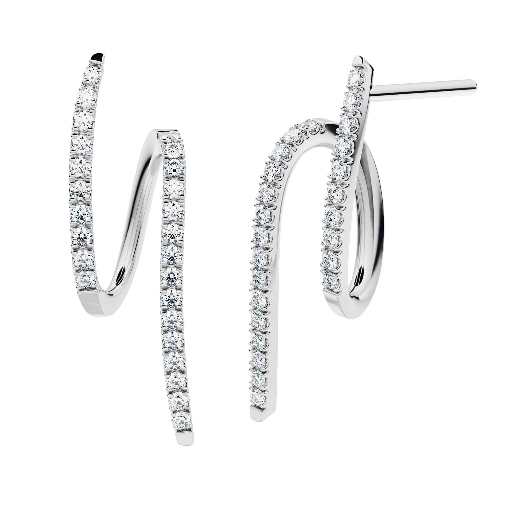 Sirocco earrings with created diamonds