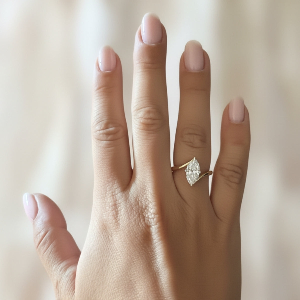 Anillo Spica con Diamante creado Marquise