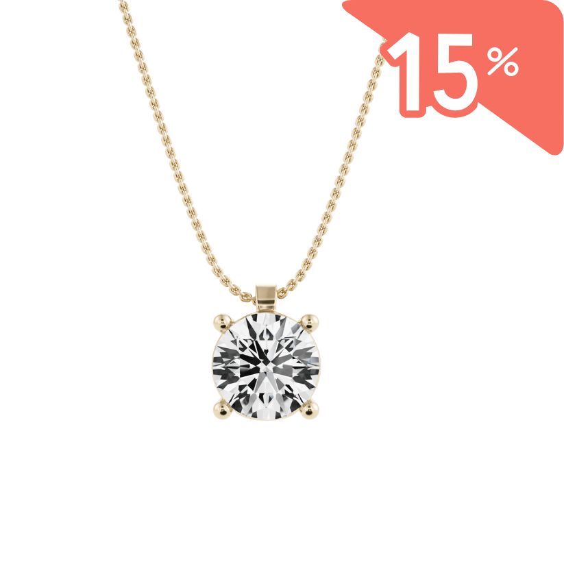 Pendentif griffe Sumin avec diamant créé et chaîne