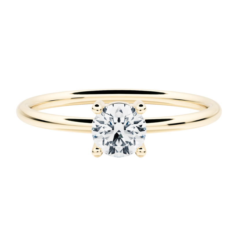Sumin Solitaire Ring with Created Diamond