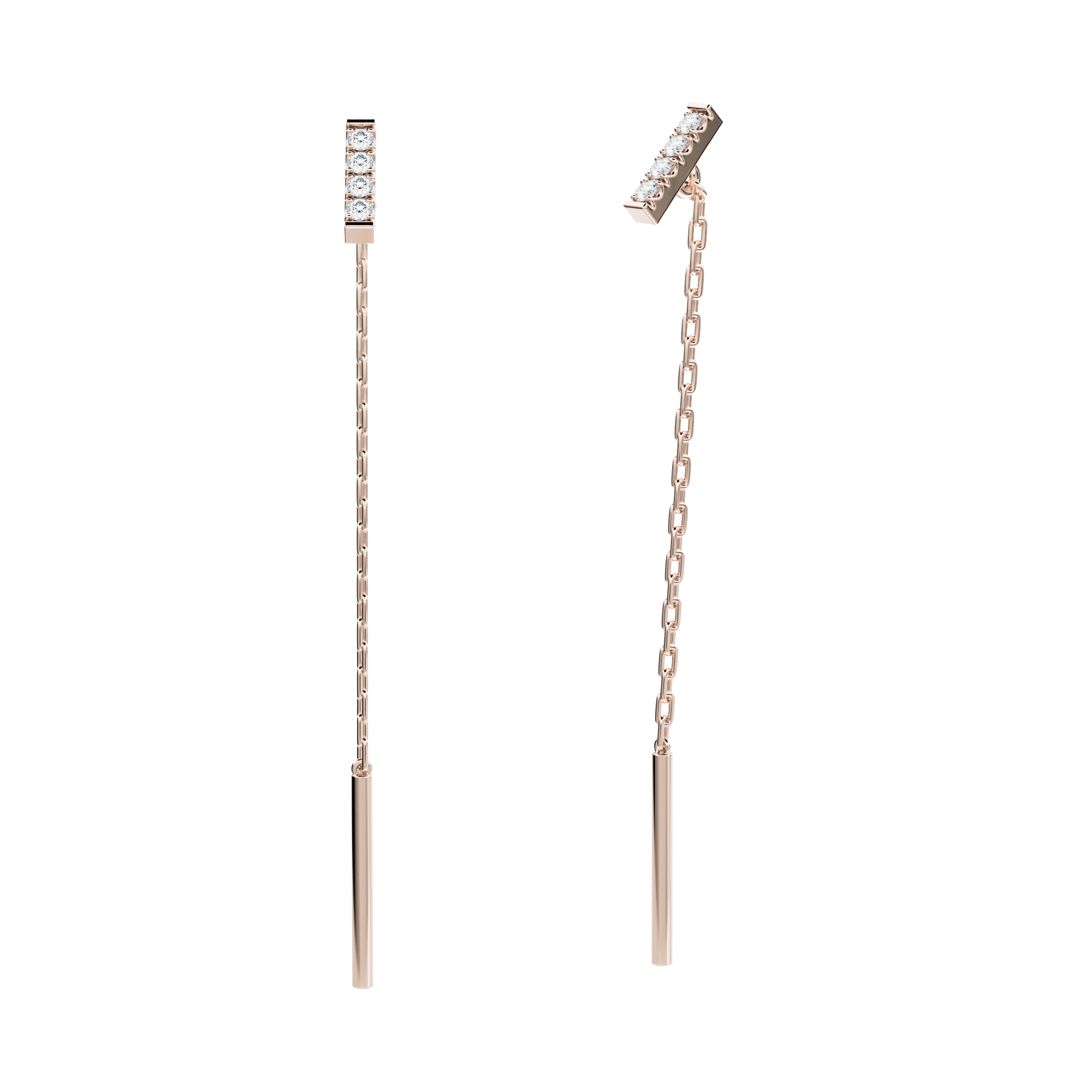 Victoria Long Earrings with lab diamonds