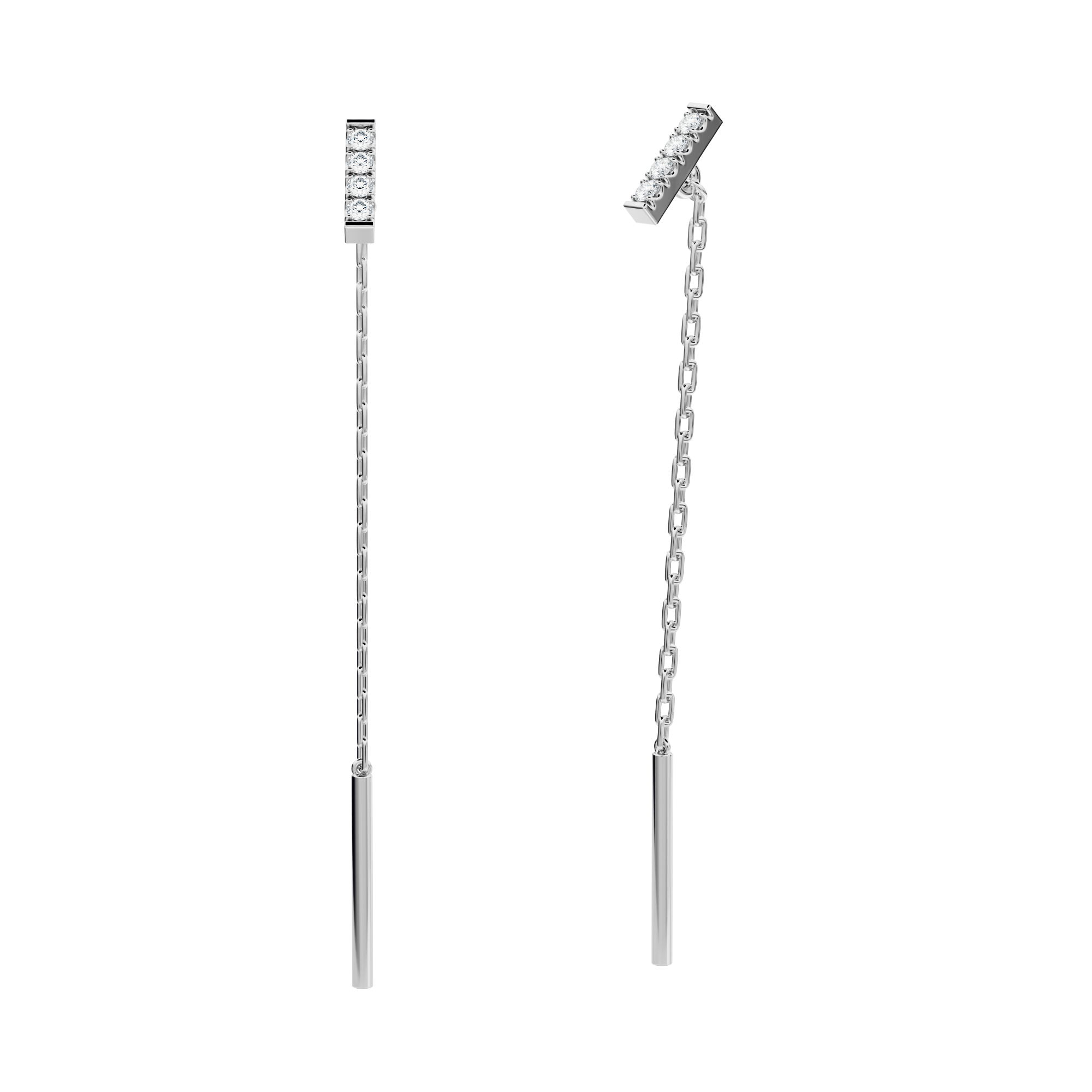 Victoria Long Earrings with lab diamonds