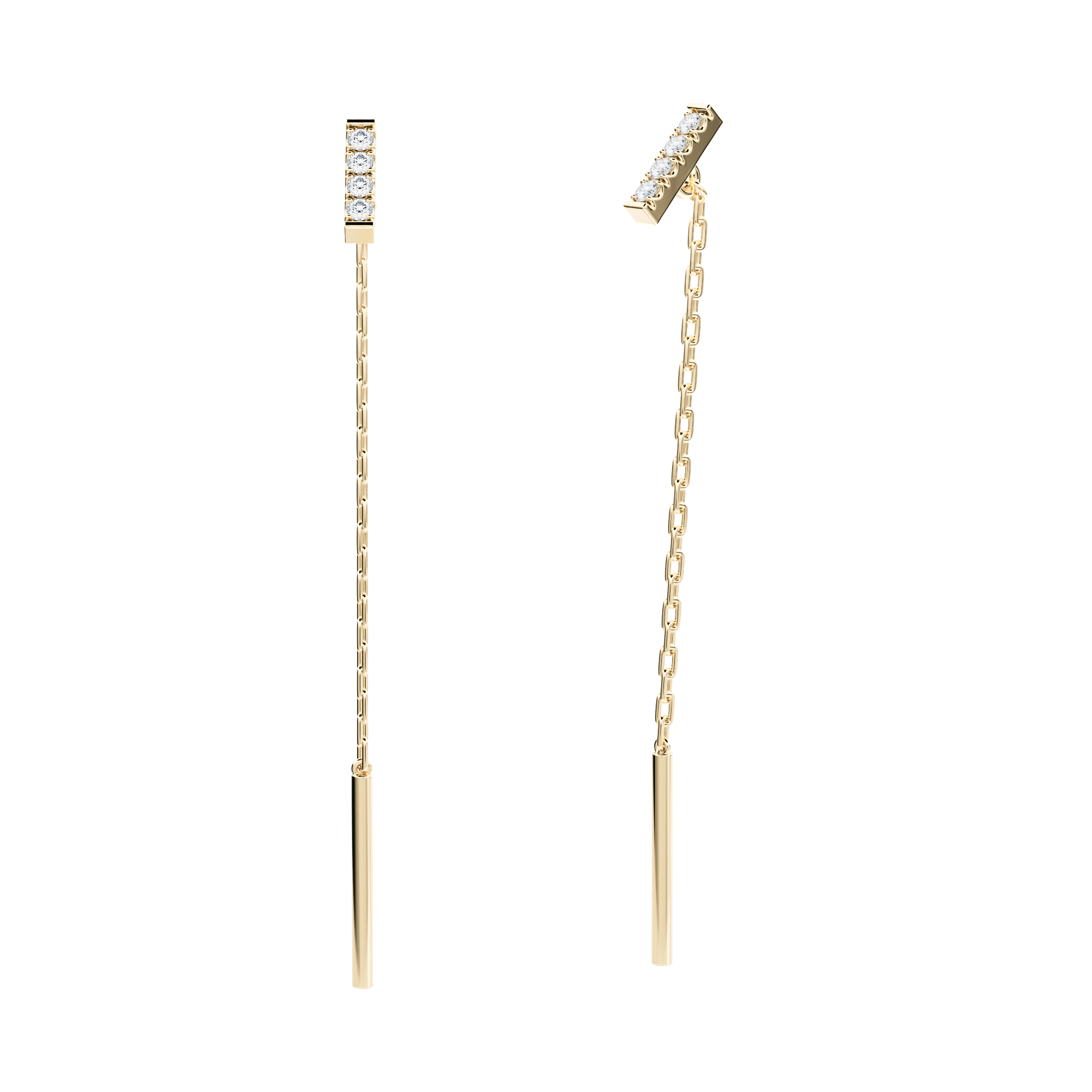 Victoria Long Earrings with lab diamonds