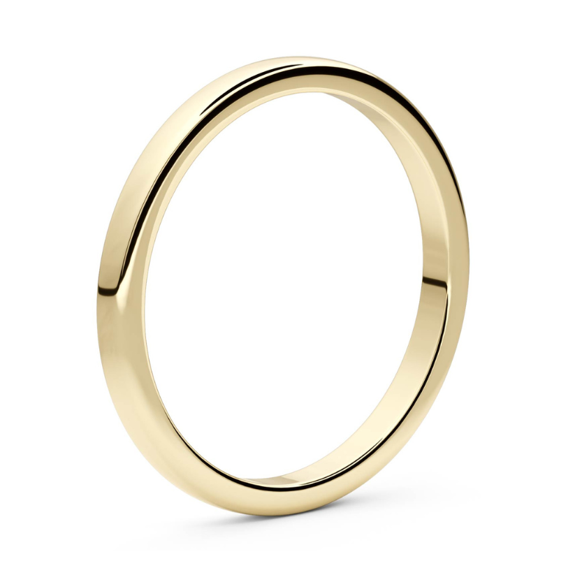 Smooth Vaal 2mm 18 karat gold wedding ring