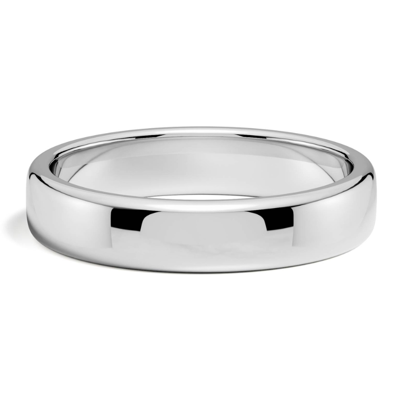 Smooth Vaal 4mm 18 carat gold ring