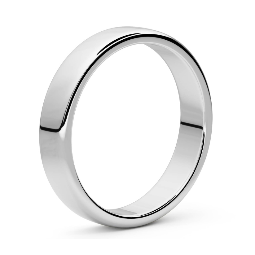 Smooth Vaal 4mm 18 carat gold ring