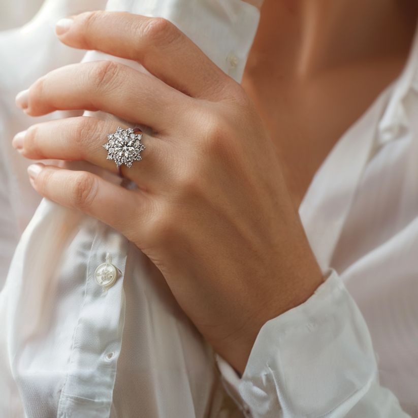 Diana Engagement Ring with Radiant Lab Center Diamond