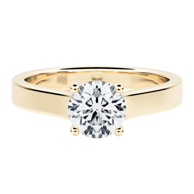 Burgundy Solitaire Engagement Ring with Created Diamond