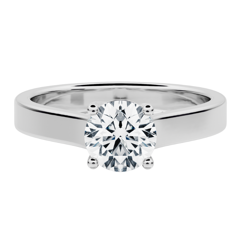 Burgundy Solitaire Engagement Ring with Created Diamond