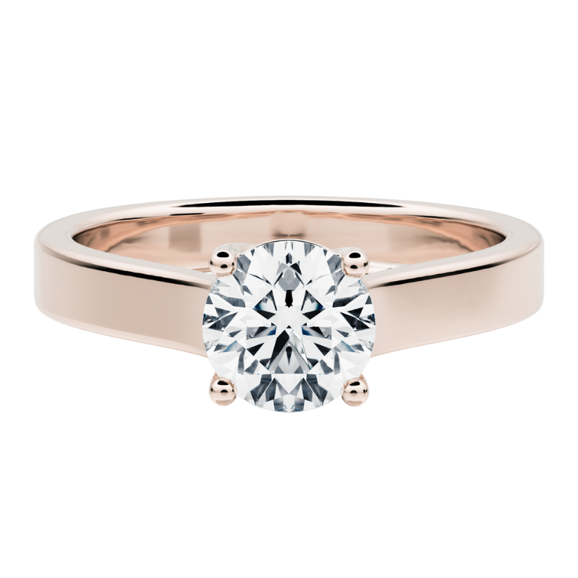 Burgundy Solitaire Engagement Ring with Created Diamond