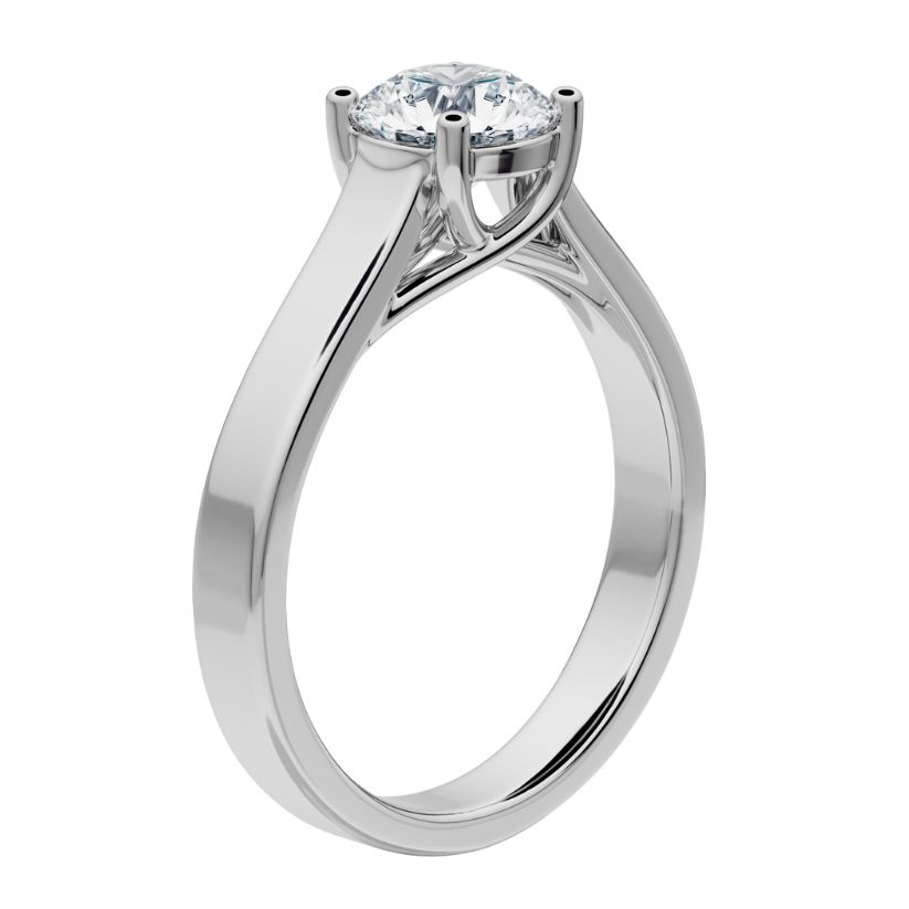 Burgundy Solitaire Engagement Ring with Created Diamond
