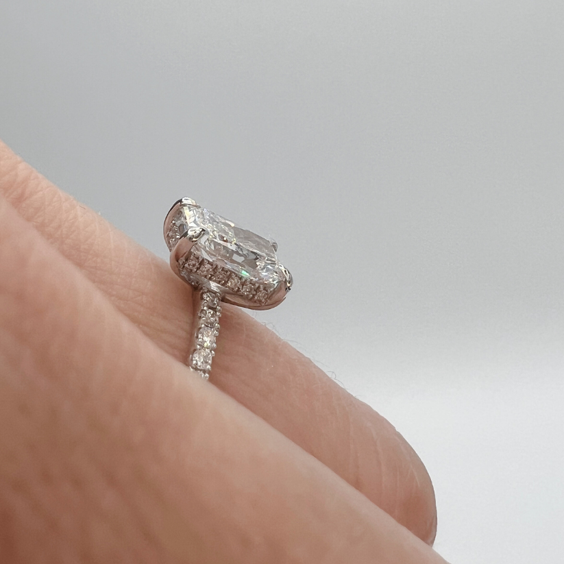 Diana Engagement Ring with Radiant Lab Center Diamond