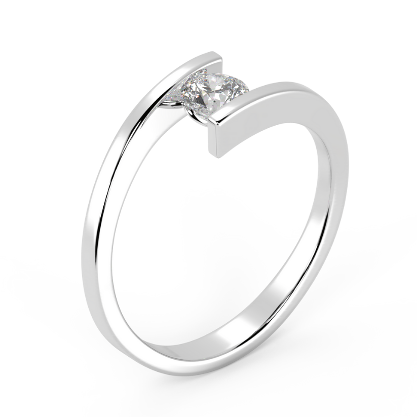 Bague de fiançailles solitaire Embrace avec diamant créé