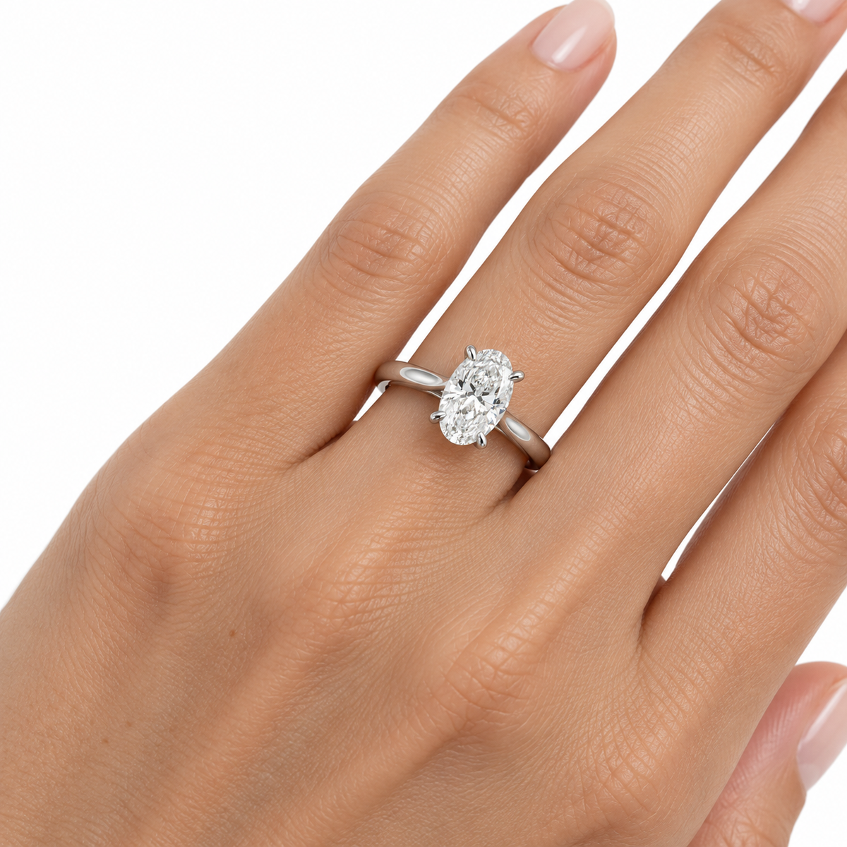 Polar Solitaire Engagement Ring with Created Diamond
