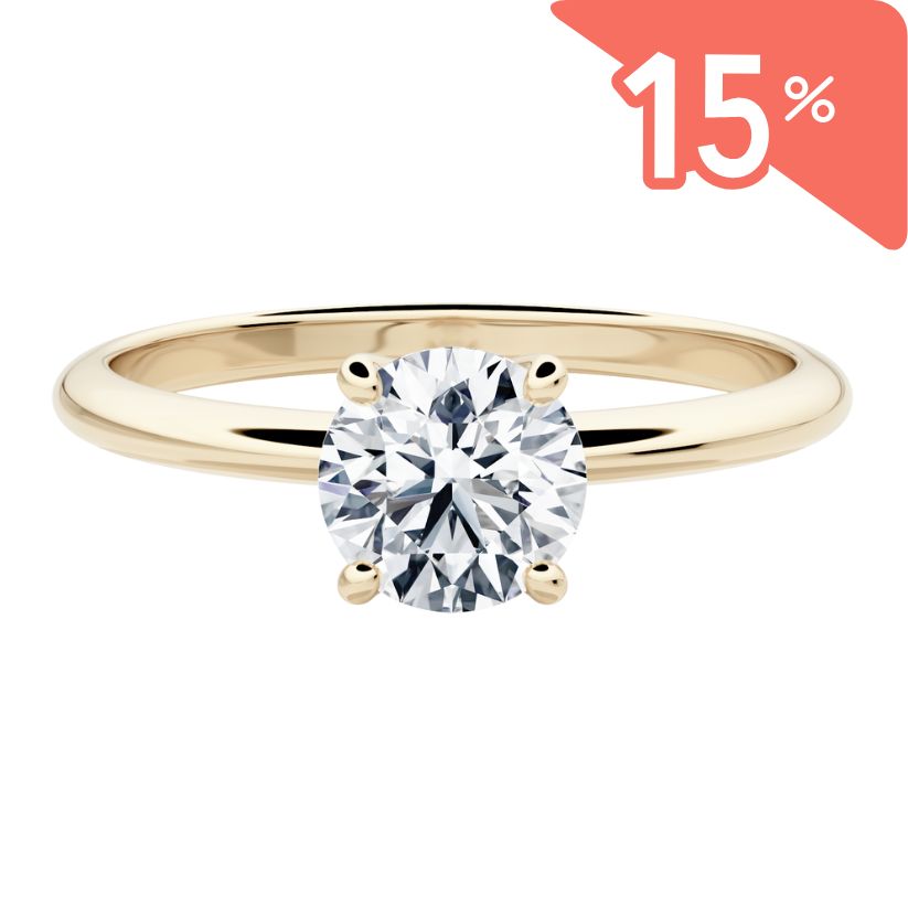 Bague de fiançailles solitaire Polar avec diamant synthétique
