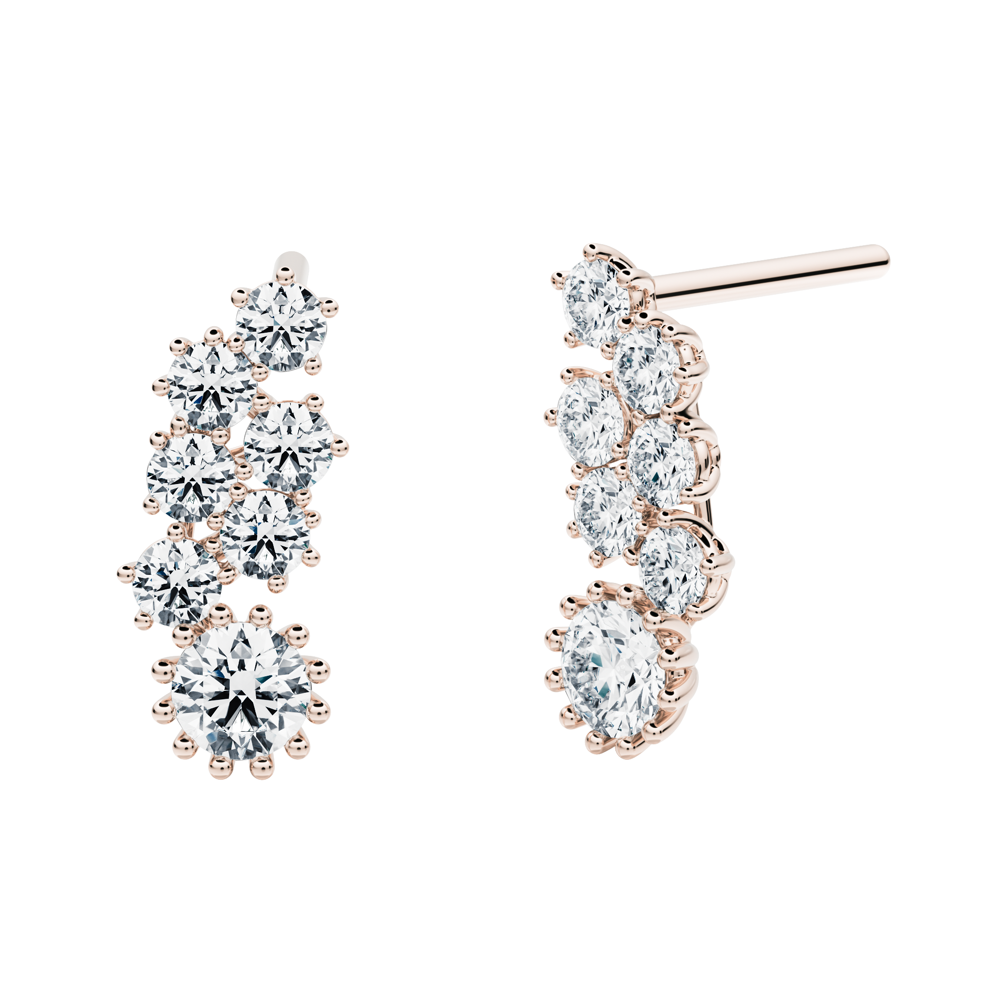 Ebony earrings with created diamonds