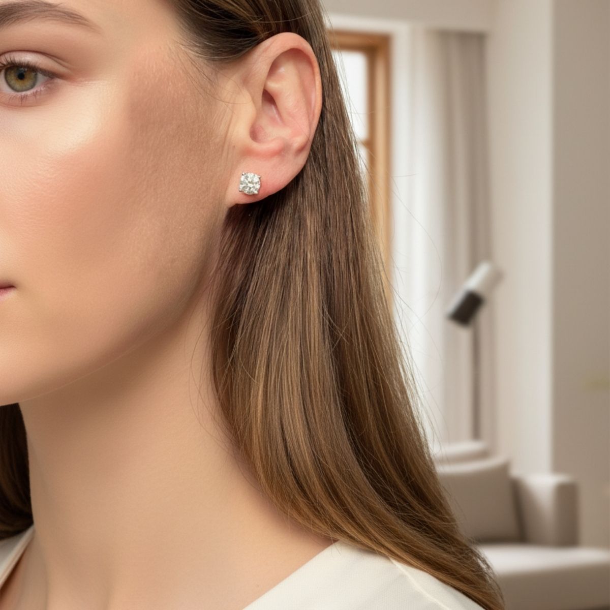 Pendientes Dormilonas Sumin con Diamantes creados