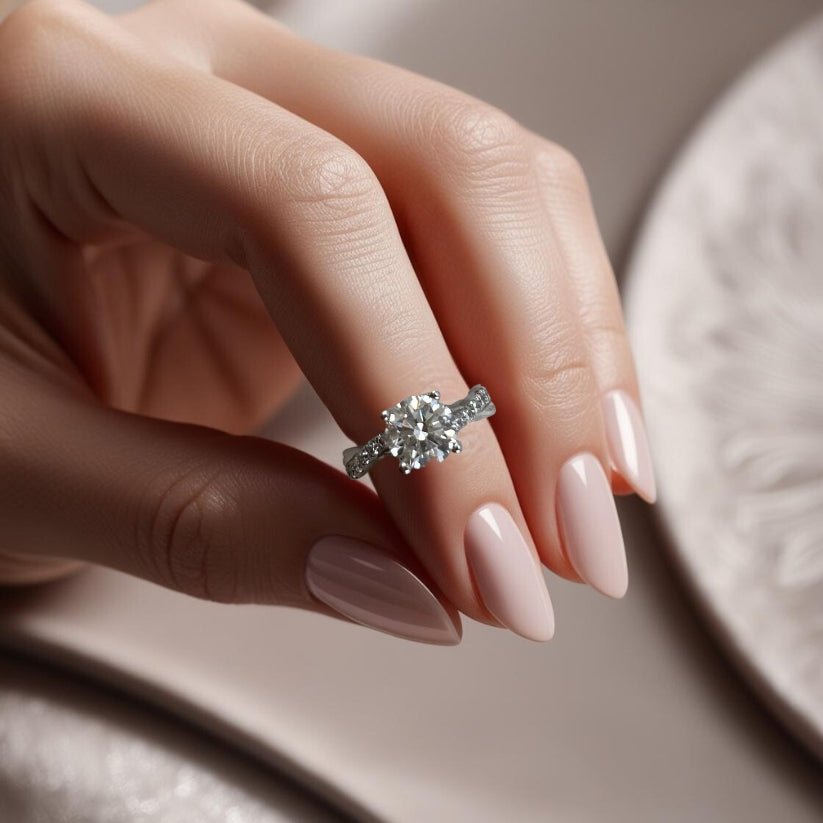Anillo de Compromiso Tapir Vintage con Diamantes creados