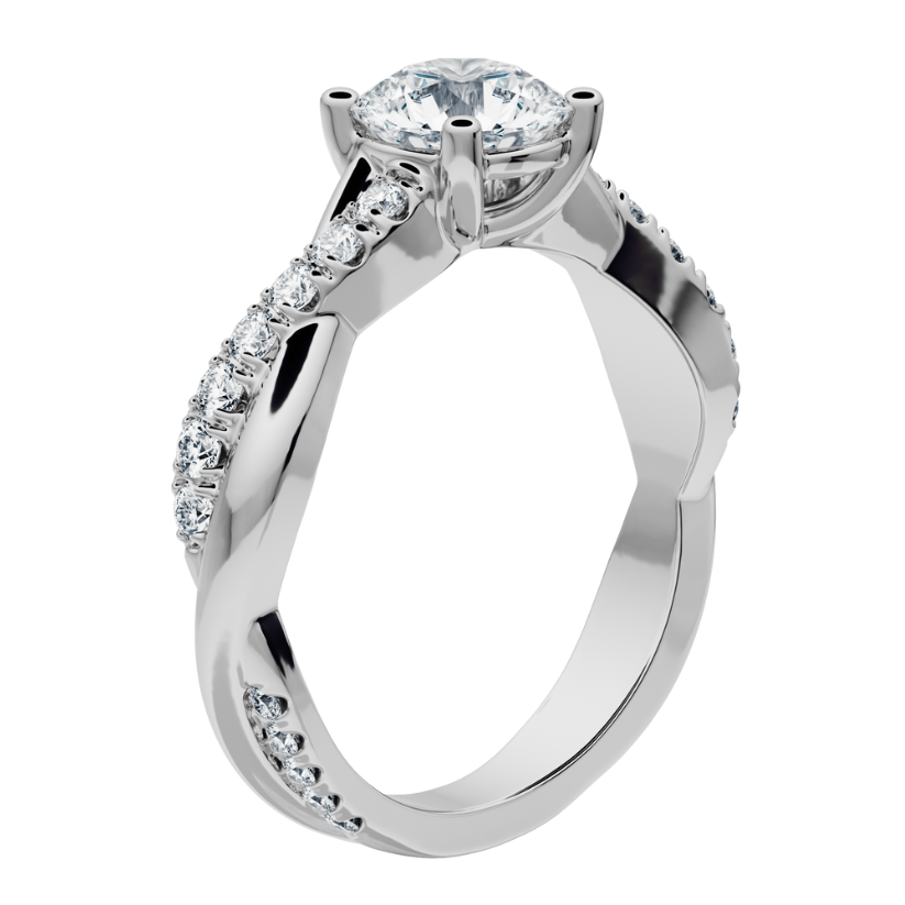 Anillo de Compromiso Tapir Vintage con Diamantes creados